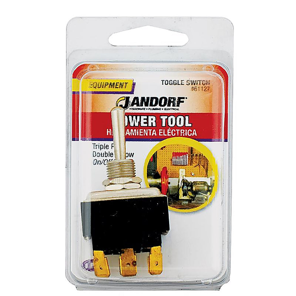 Jandorf - 61127 - 24 amps Three Pole Toggle Power Tool Switch Black - 1/Pack