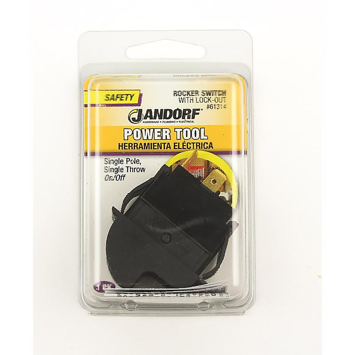Jandorf - 61314 - 20 amps Single Pole Rocker Power Tool Switch Black/Red - 1/Pack