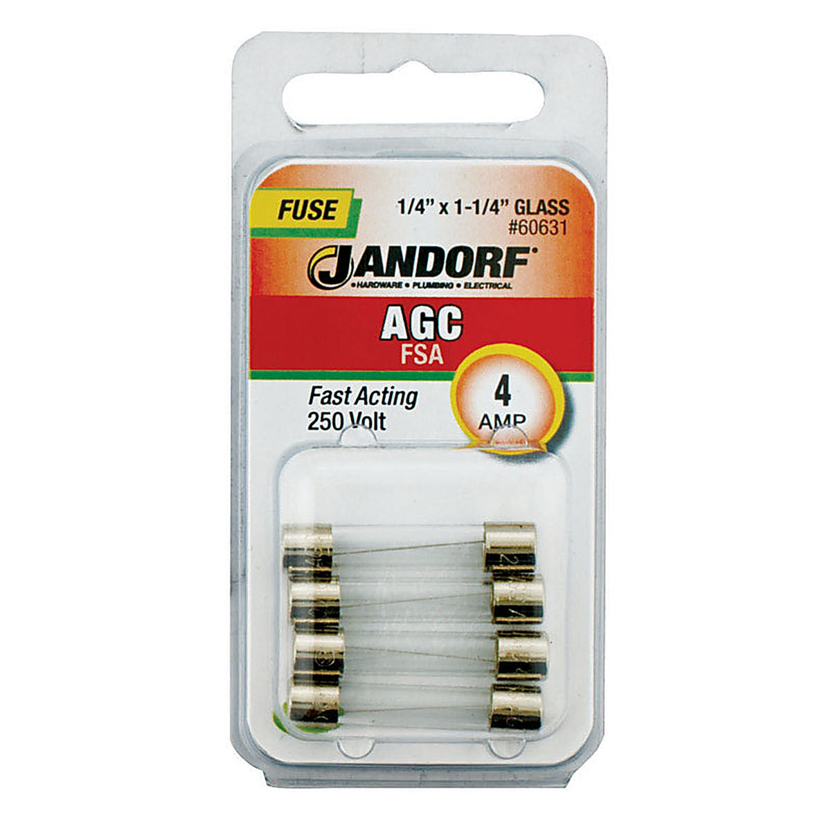 Jandorf - 60631 - AGC 4 amps Fast Acting Fuse - 4/Pack