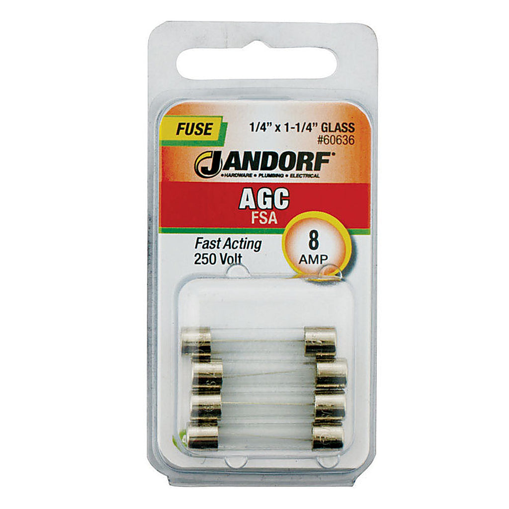 Jandorf - 60636 - AGC 8 amps Fast Acting Fuse - 4/Pack