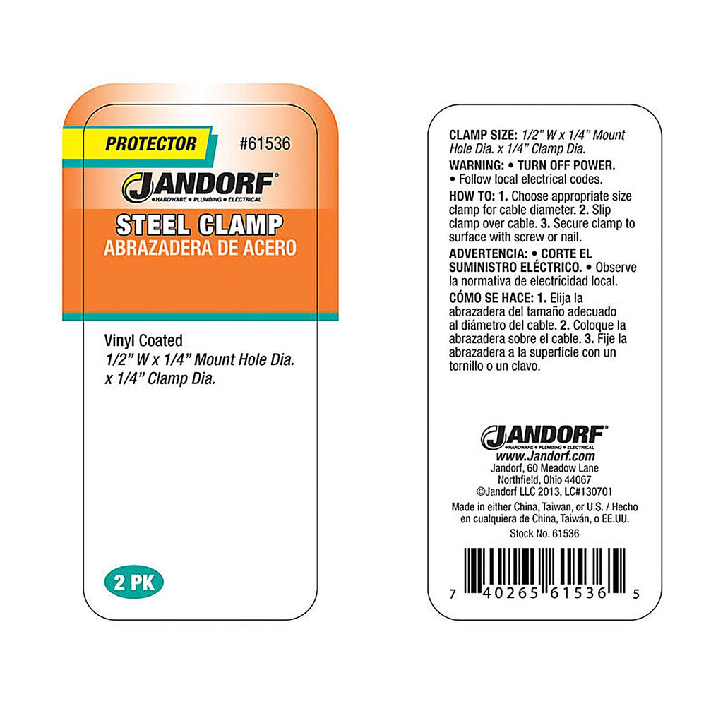 Jandorf - 61536 - 1/4 in. Dia. Steel Clamp - 2/Pack