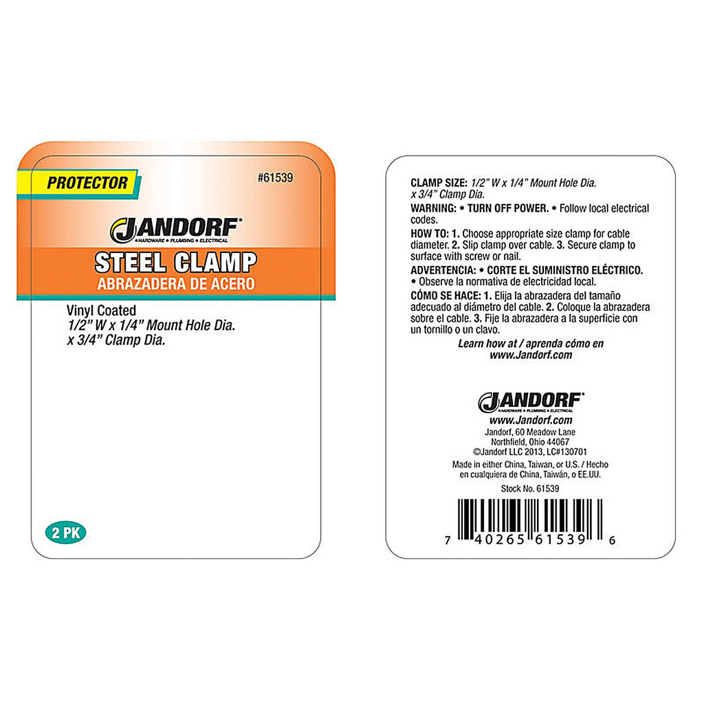 Jandorf - 61539 - 3/4 in. Dia. Steel Clamp - 2/Pack