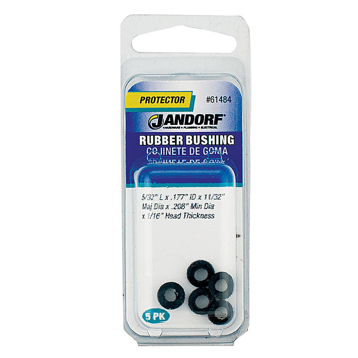 Jandorf - 61484 - 0.208 in. Rubber Bushing 5 pk