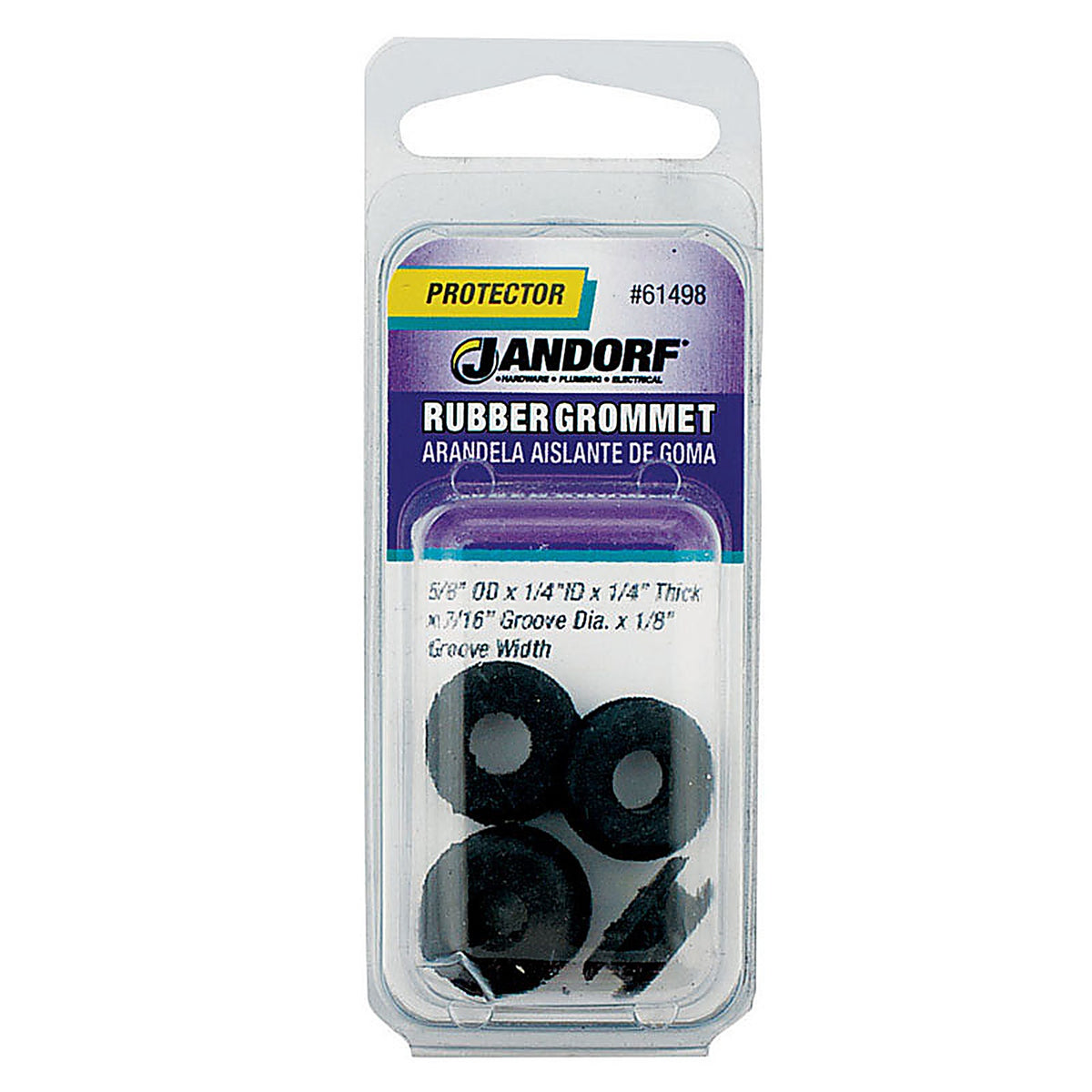Jandorf - 61498 - 5/8 in. Dia. Rubber Grommet - 5/Pack