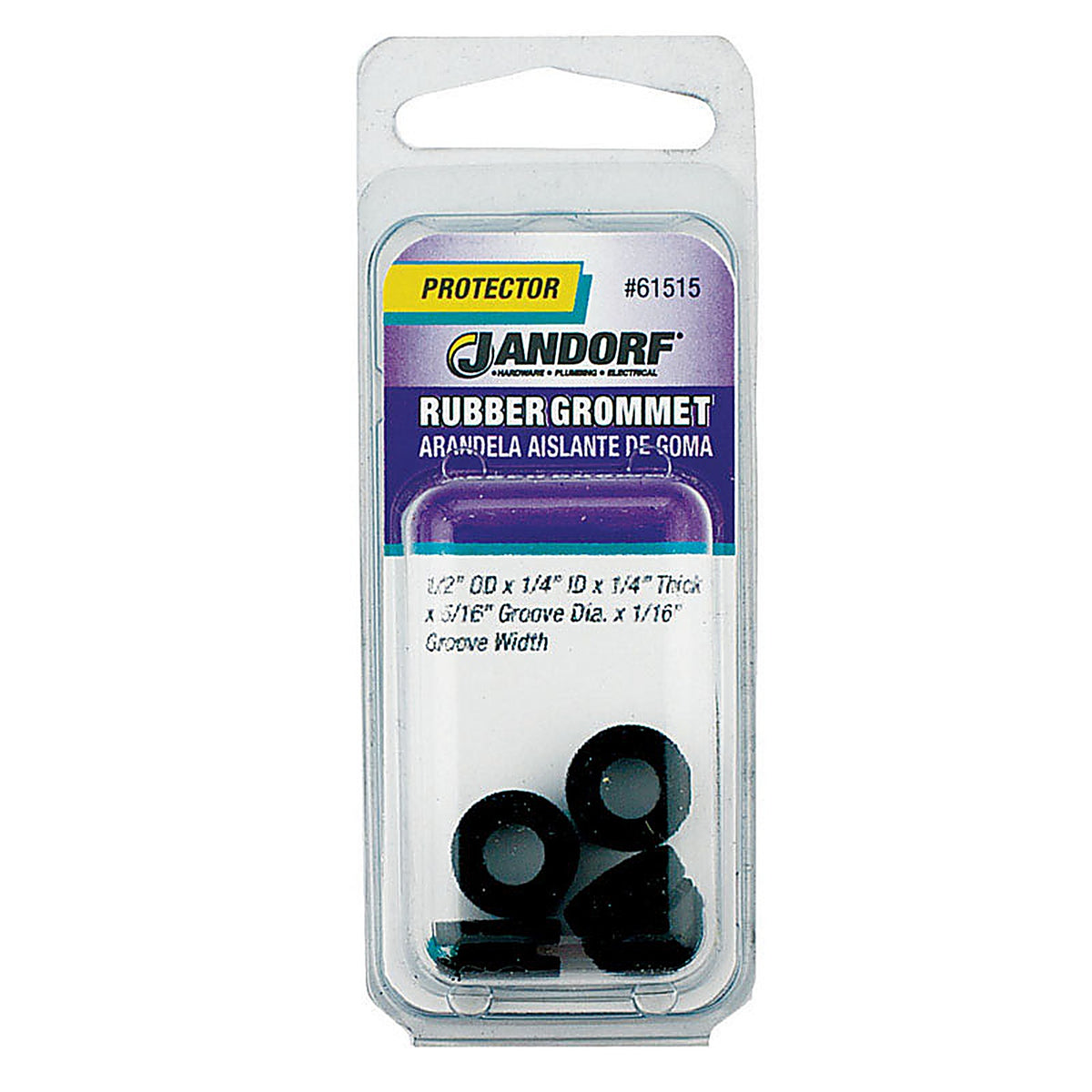 Jandorf - 61515 - 1/2 in. Dia. Rubber Grommet - 5/Pack