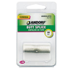 Jandorf - 60760 - 2/0 Ga. Uninsulated Wire Terminal Butt Splice Silver - 1/Pack
