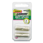 Jandorf - 60762 - 2 Ga. Uninsulated Wire Terminal Butt Splice Silver - 2/Pack