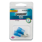 Jandorf - 60784 - 6 Ga. Insulated Wire Terminal Ring Blue - 2/Pack