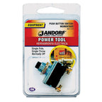 Jandorf - 61123 - 16 amps Single Pole Push Button Power Tool Switch Black/Silver - 1/Pack