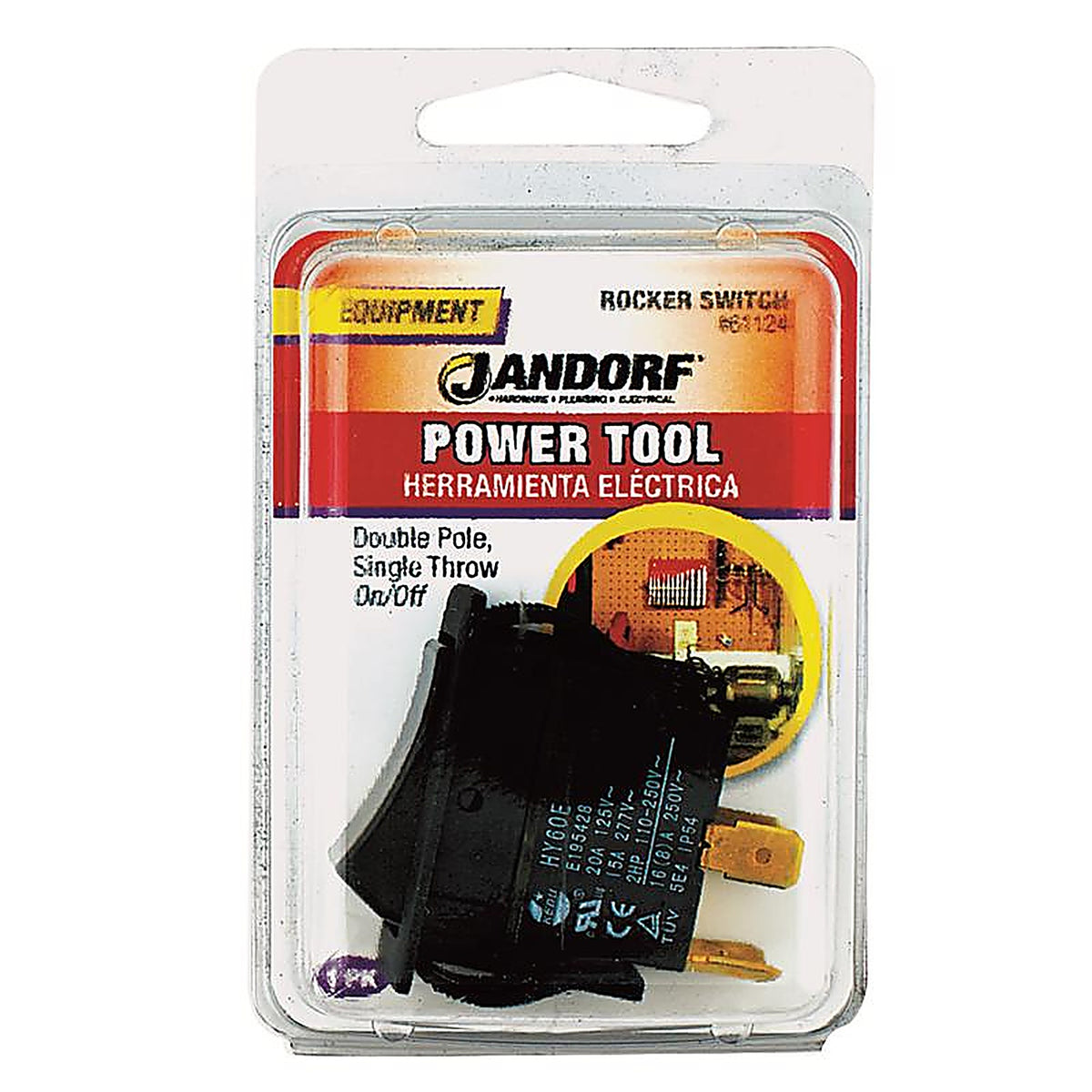 Jandorf - 61124 - 20 amps Double Pole Rocker Power Tool Switch Black - 1/Pack