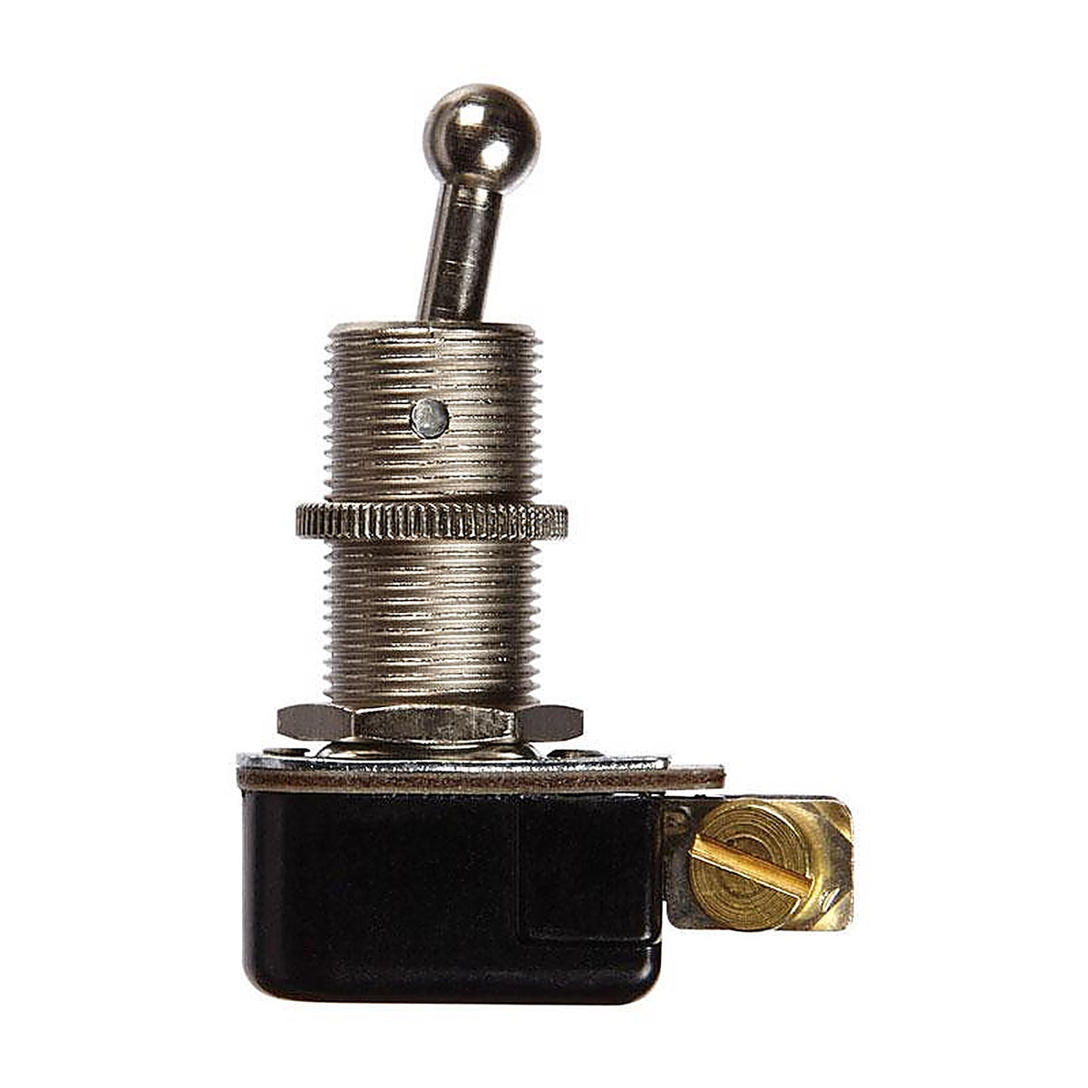 Jandorf - 61134 - 6 amps Single Pole Ball Toggle Appliance Switch Black/Silver 1 pk