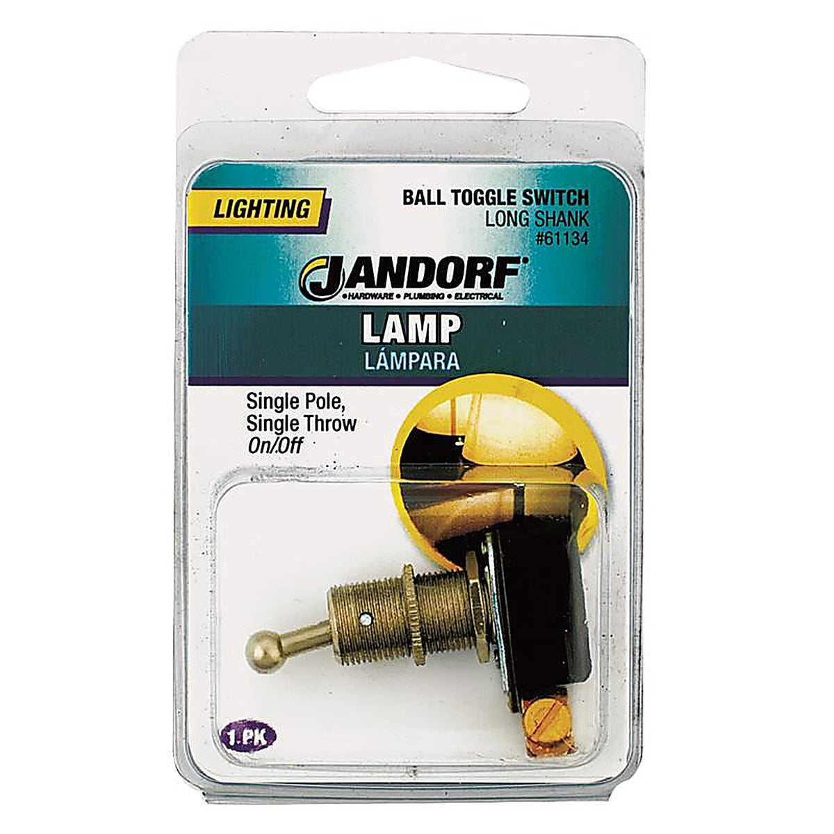 Jandorf - 61134 - 6 amps Single Pole Ball Toggle Appliance Switch Black/Silver 1 pk