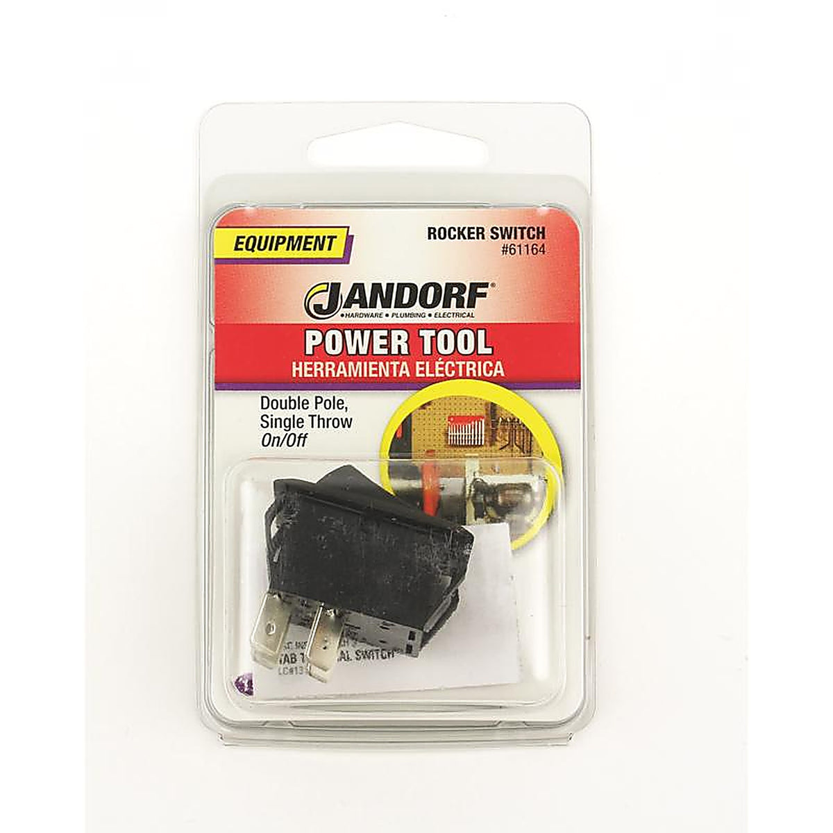 Jandorf - 61164 - 20 amps Double Pole Rocker Power Tool Switch Black - 1/Pack