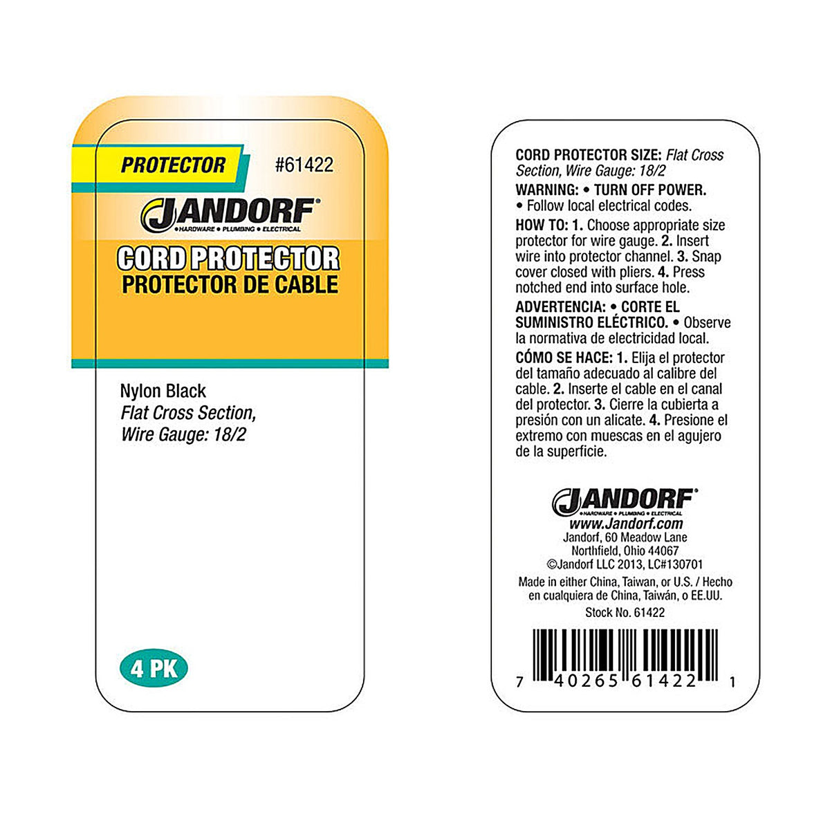 Jandorf - 61422 - 0.41 in. L Cord Protector - 4/Pack