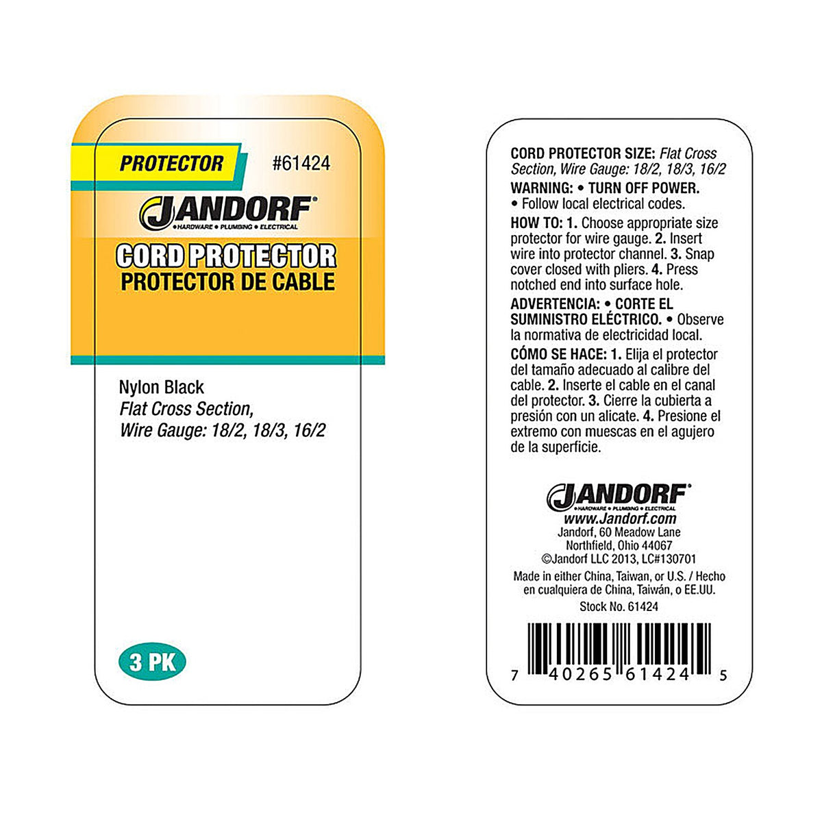 Jandorf - 61424 - 0.69 in. L Cord Protector - 3/Pack
