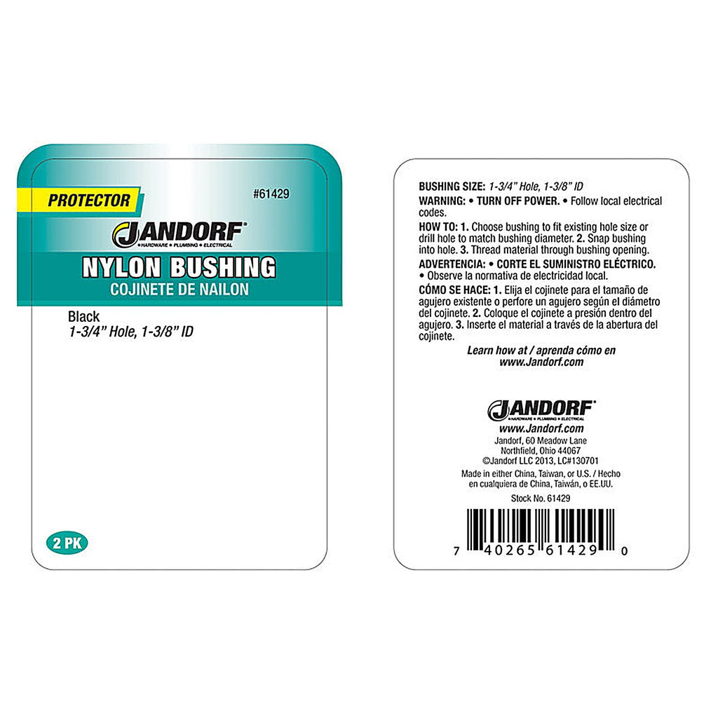 Jandorf - 61429 - 1-3/4 in. Nylon Bushing - 1/Pack