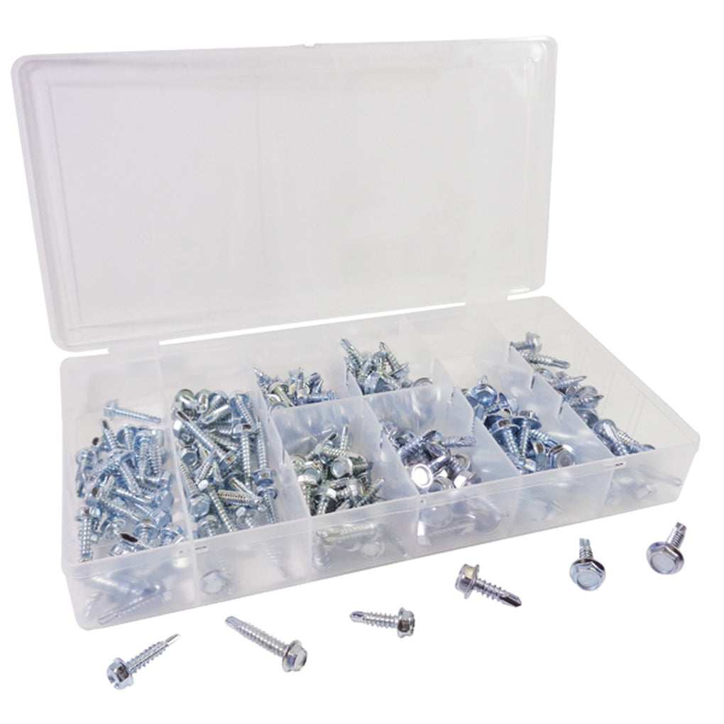 ATD - 349 - 200 Pc. Hex Washer Head Self-Drilling Screw Assortment
