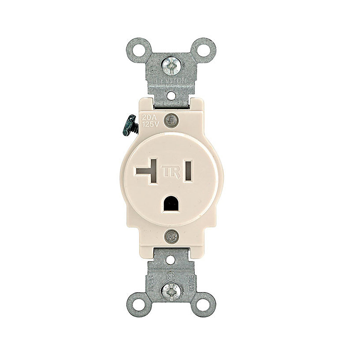 Leviton - T5020-0TS - 20 amps 125 volt Single Light Almond Outlet 5-20R - 1/Pack