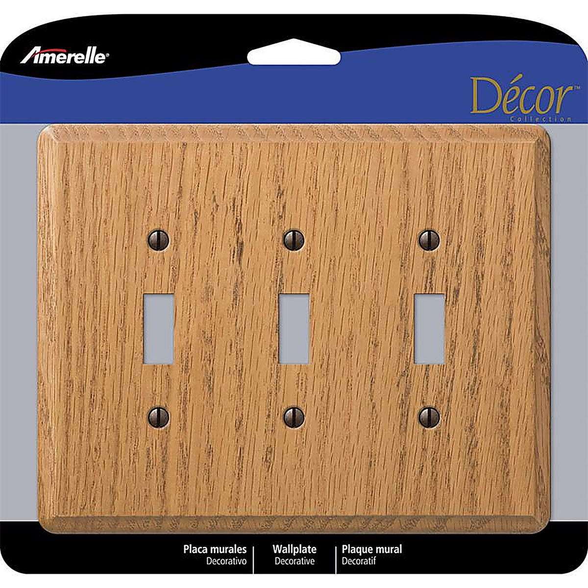 Amerelle - 901TTTL - Contemporary Brown 3 Gang Wood Toggle Wall Plate - 1/Pack