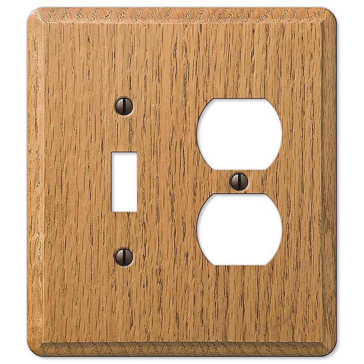 Amerelle - 901TDL - Contemporary Brown 2 gang Wood Duplex/Toggle Wall Plate - 1/Pack