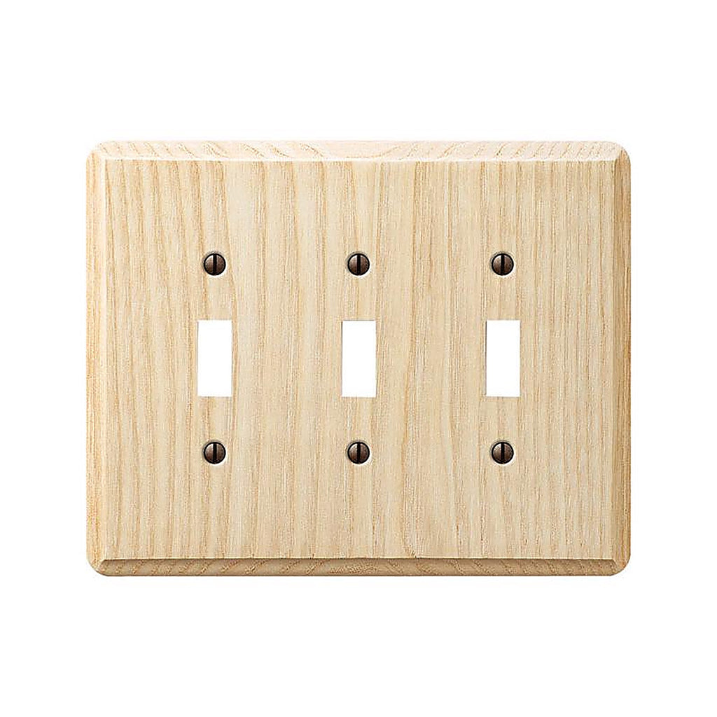 Amerelle - 401TTT - Contemporary Unfinished Beige 3 gang Wood Toggle Wall Plate 1 pk