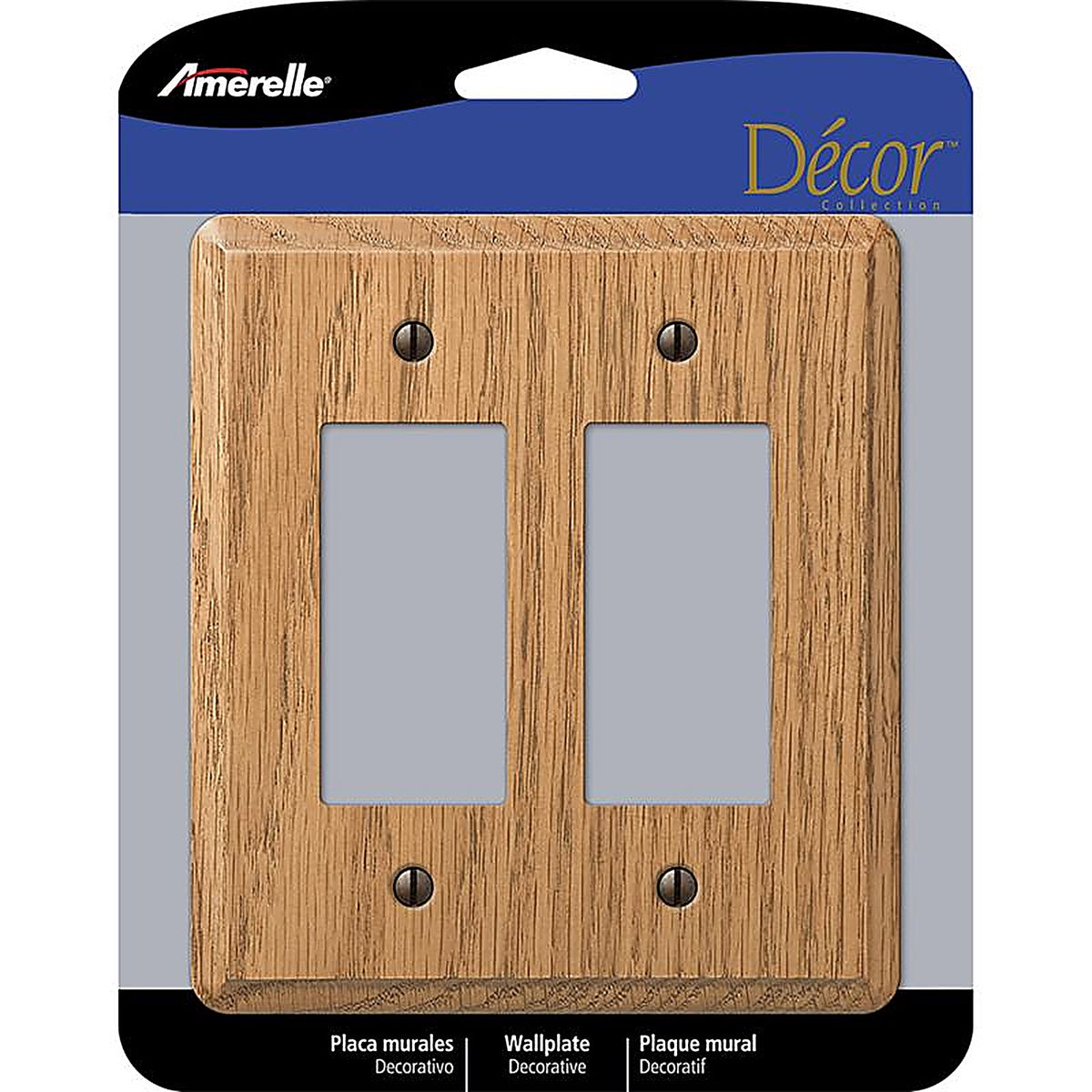 Amerelle - 901RRL - Contemporary Aged Bronze Brown 2 gang Wood Rocker Wall Plate - 1/Pack