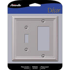 Amerelle - 149TRBN - Chelsea Brushed Nickel 2 gang Stamped Steel Decorator/Toggle Wall Plate 1 pk