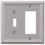 Amerelle - 149TRBN - Chelsea Brushed Nickel 2 gang Stamped Steel Decorator/Toggle Wall Plate 1 pk