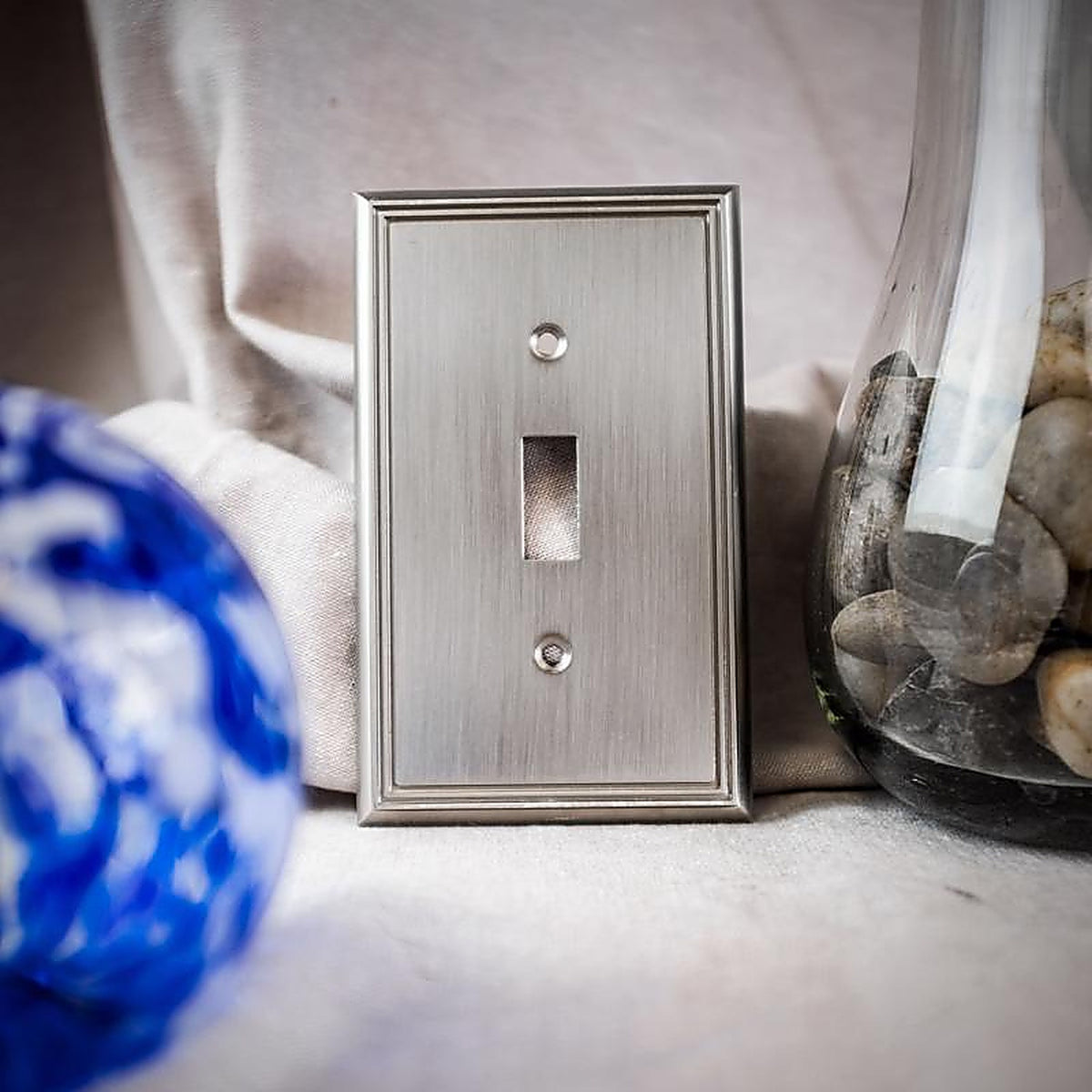 Amerelle - 77TTTBN - Metro Brushed Nickel 3 gang Die-Cast Metal Toggle Wall Plate 1 pk