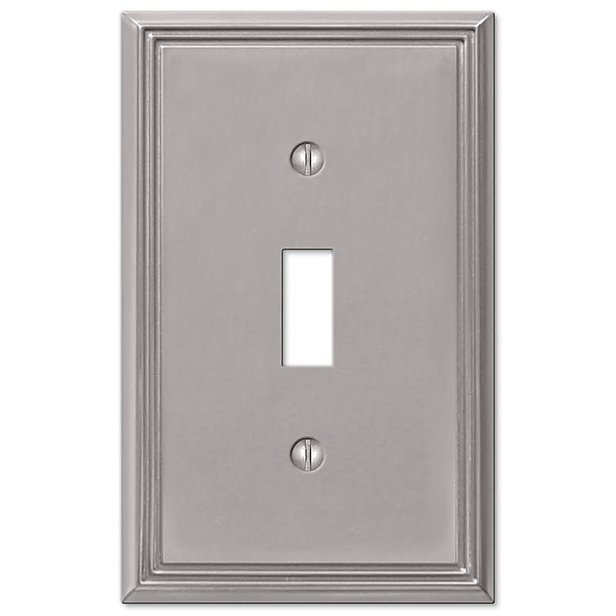 Amerelle - 77TBN - Metro Brushed Nickel 1 gang Die-Cast Metal Toggle Wall Plate 1 pk