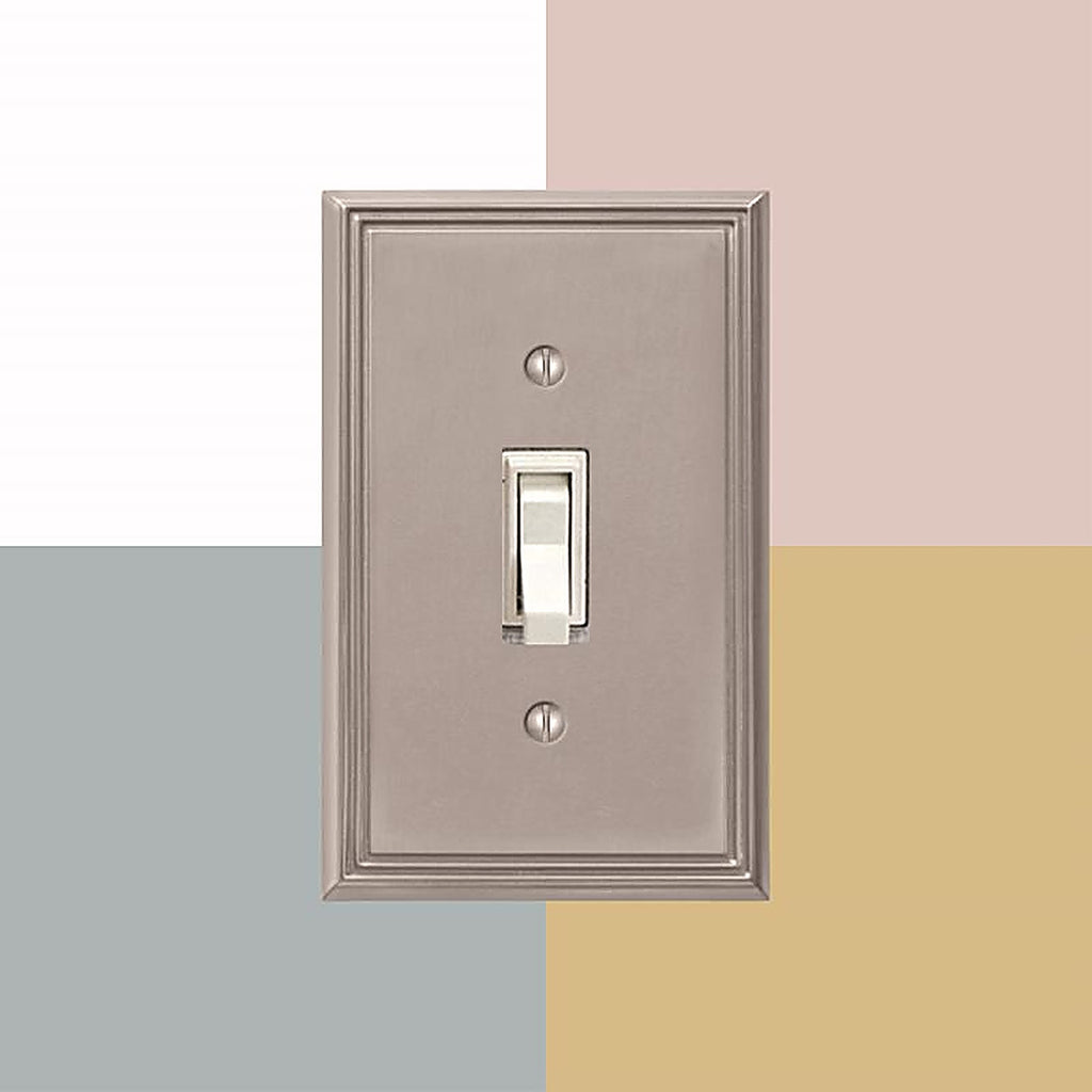 Amerelle - 77TBN - Metro Brushed Nickel 1 gang Die-Cast Metal Toggle Wall Plate 1 pk