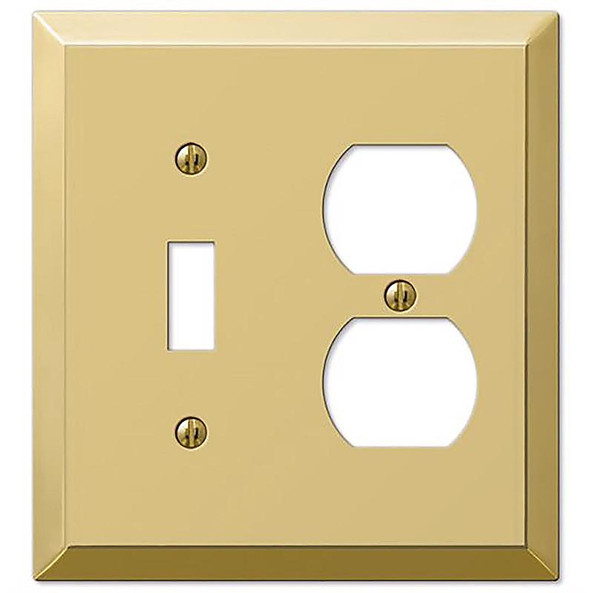 Amerelle - 163TDBR - Century Polished Brass 2 gang Stamped Steel Duplex/Toggle Wall Plate 1 pk