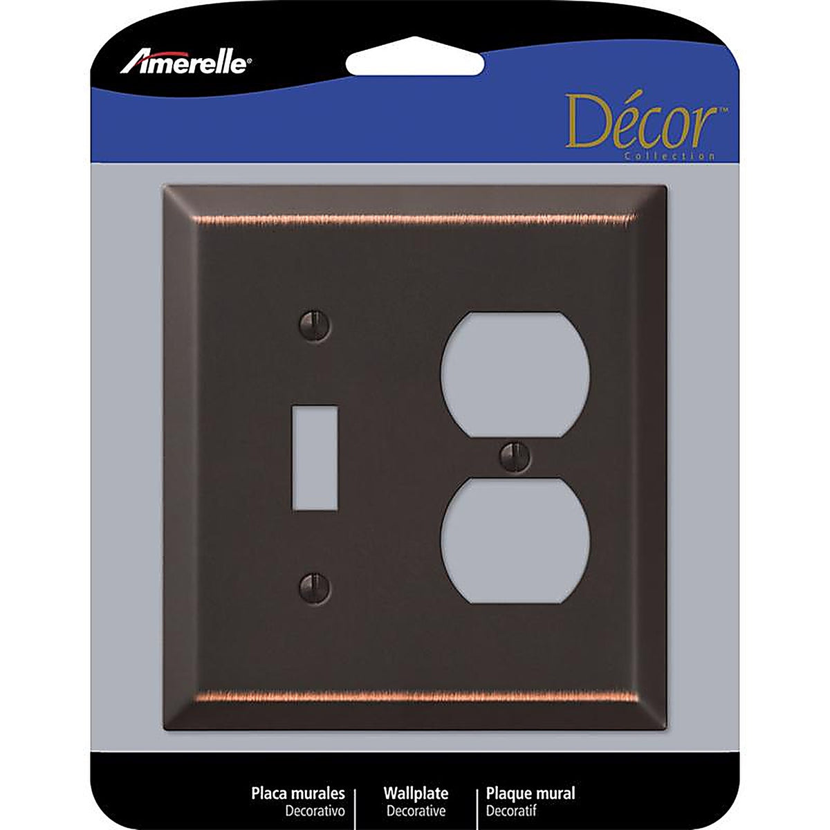 Amerelle - 163TDDB - Century Aged Bronze 2 gang Stamped Steel Toggle Wall Plate 1 pk