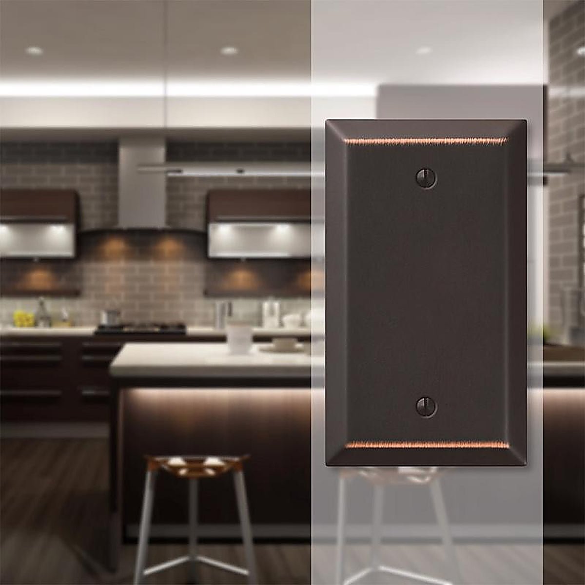 Amerelle - 163BDB - Century Aged Bronze 1 gang Stamped Steel Blank Wall Plate 1 pk