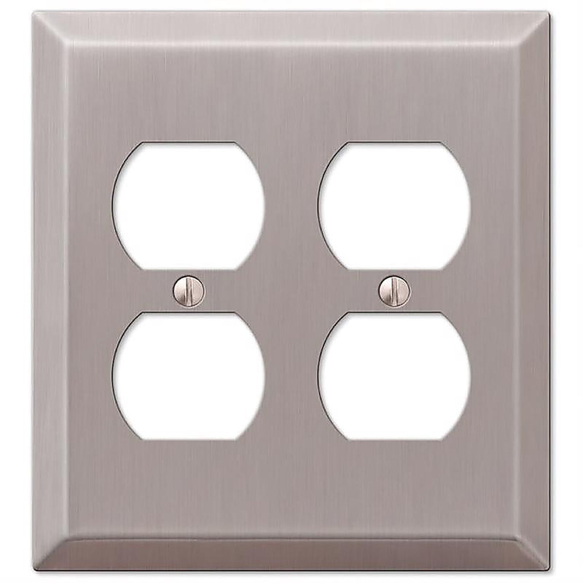 Amerelle - 163DDBN - Century Brushed Nickel 2 gang Stamped Steel Duplex Wall Plate 1 pk
