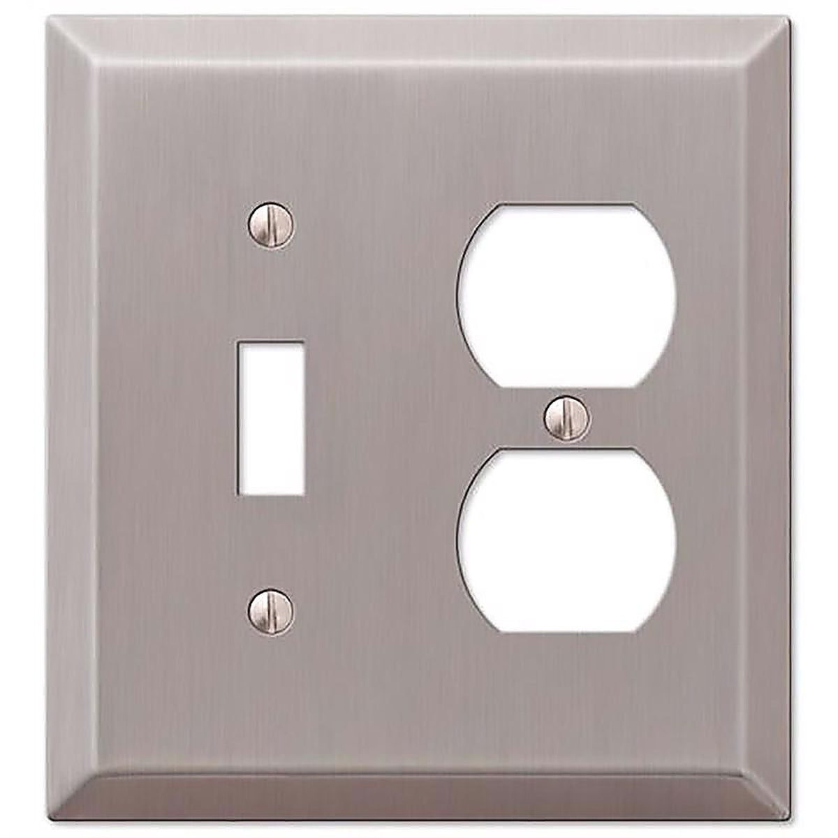 Amerelle - 163TDBN - Century Brushed Nickel 2 gang Stamped Steel Duplex/Toggle Wall Plate 1 pk
