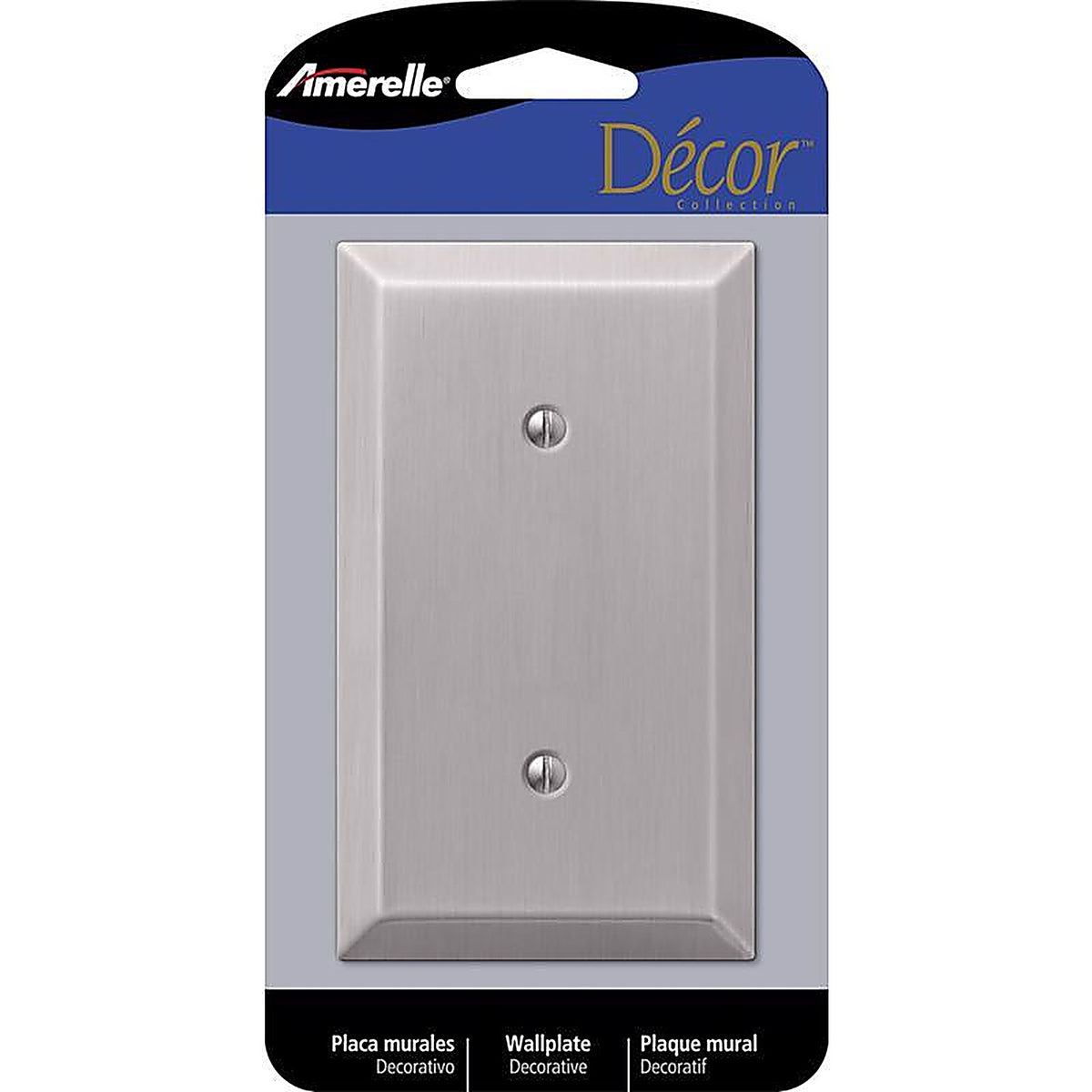 Amerelle - 163BBN - Century Brushed Nickel 1 gang Stamped Steel Blank Wall Plate 1 pk