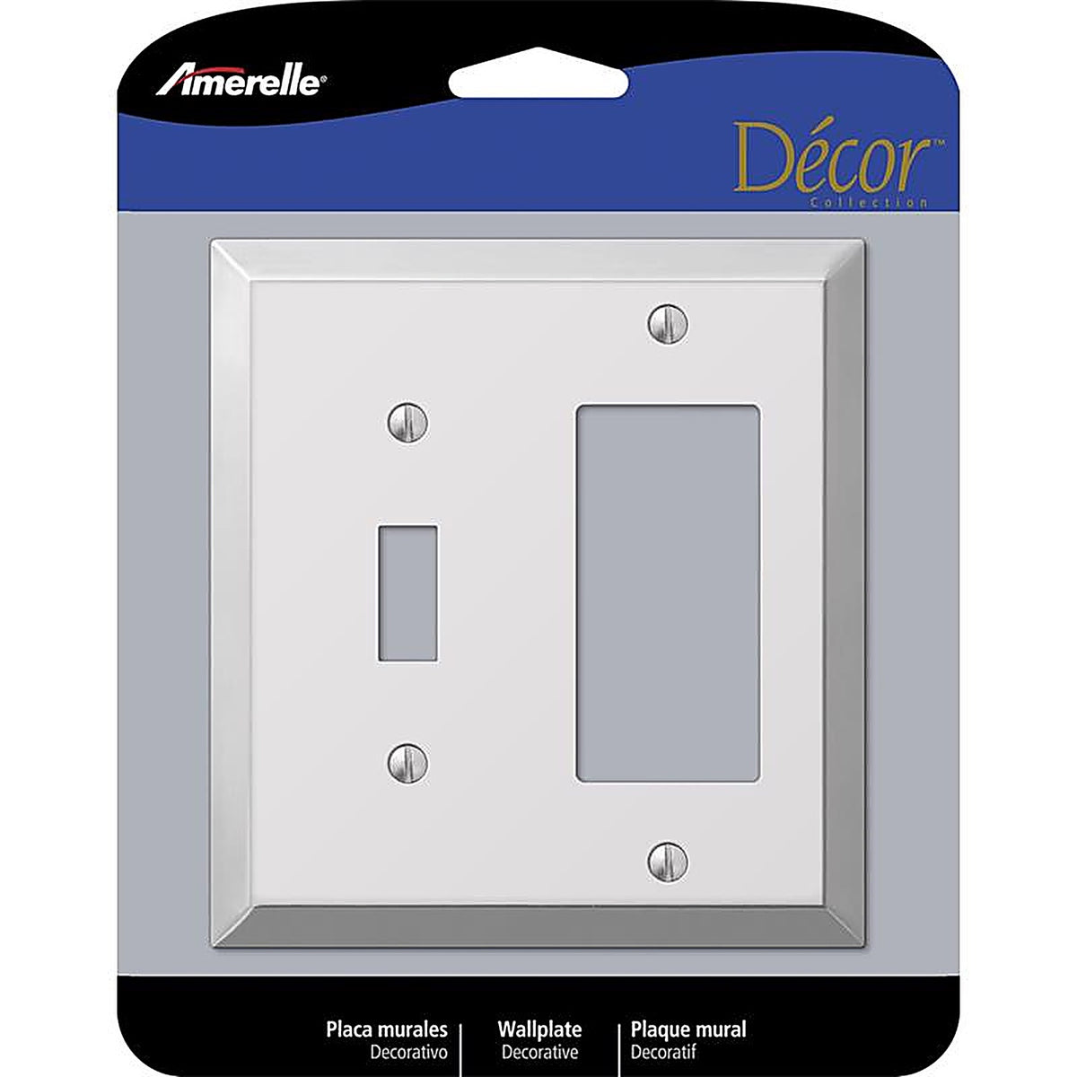 Amerelle - 161TR - Century Polished Chrome Light Gray 2 gang Stamped Steel Toggle Wall Plate - 1/Pack