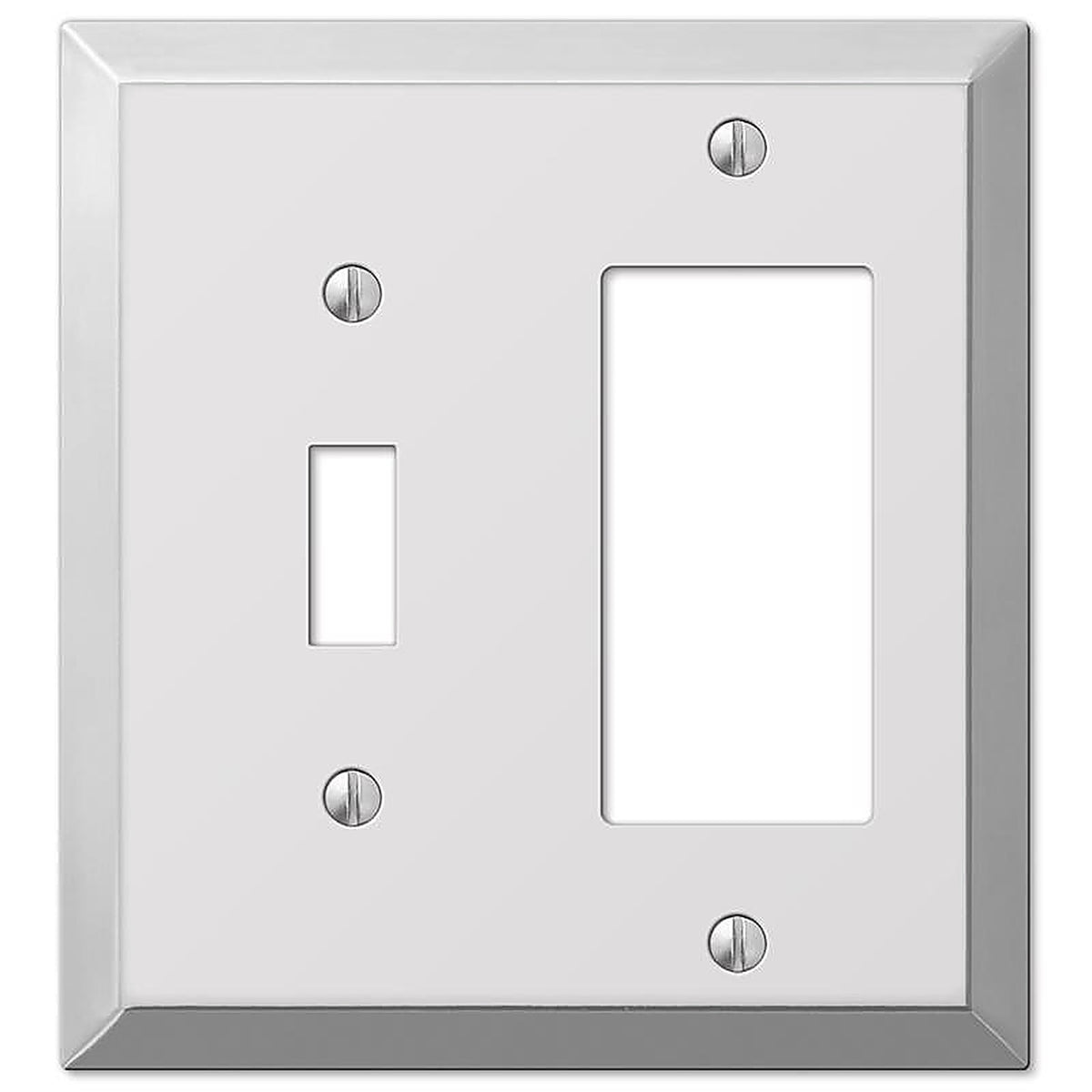 Amerelle - 161TR - Century Polished Chrome Light Gray 2 gang Stamped Steel Toggle Wall Plate - 1/Pack