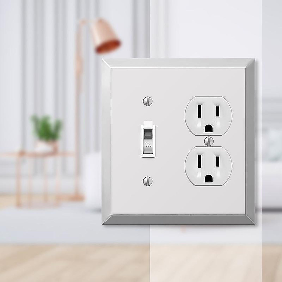 Amerelle - 161TD - Century Polished Chrome 2 gang Stamped Steel Duplex/Toggle Wall Plate 1 pk