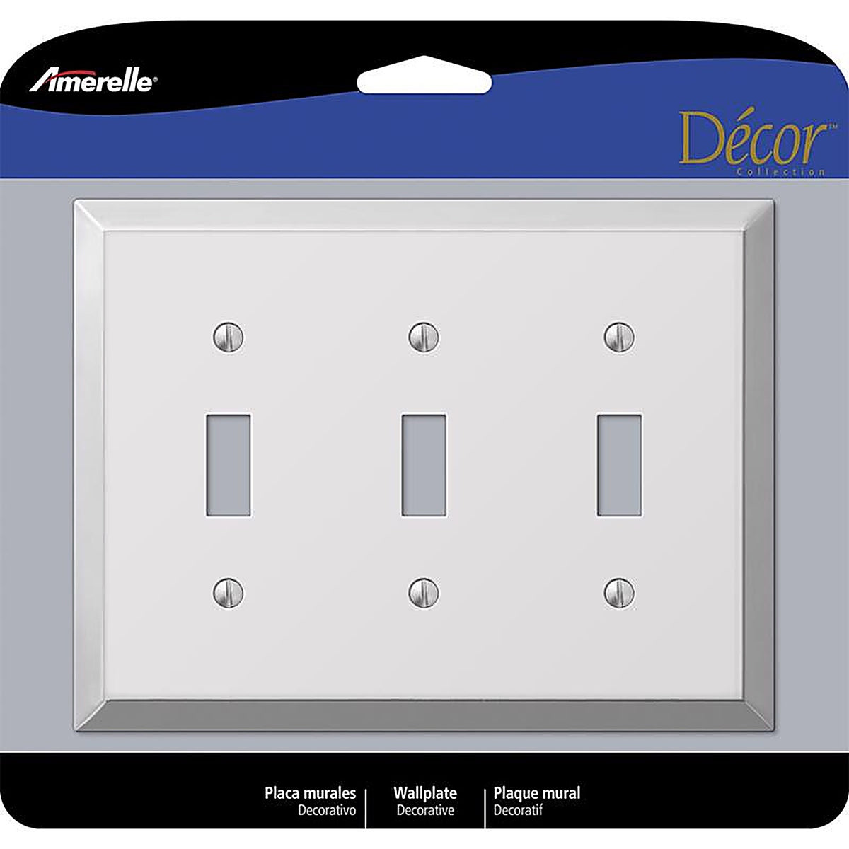 Amerelle - 161TTT - Century Polished Chrome 3 gang Stamped Steel Toggle Wall Plate 1 pk