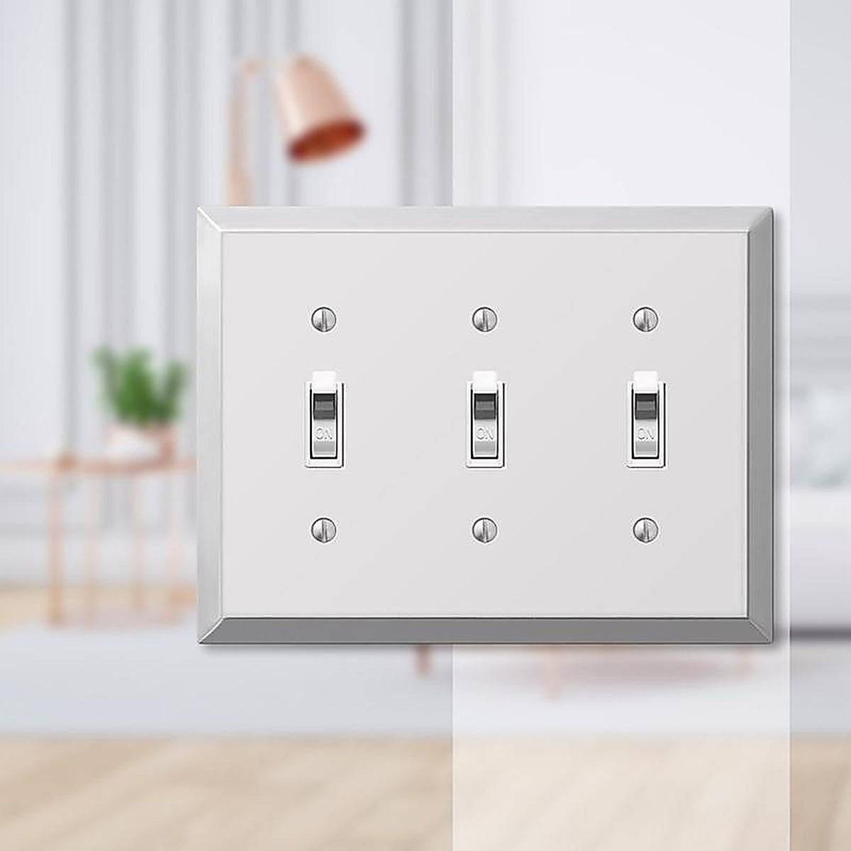 Amerelle - 161TTT - Century Polished Chrome 3 gang Stamped Steel Toggle Wall Plate 1 pk