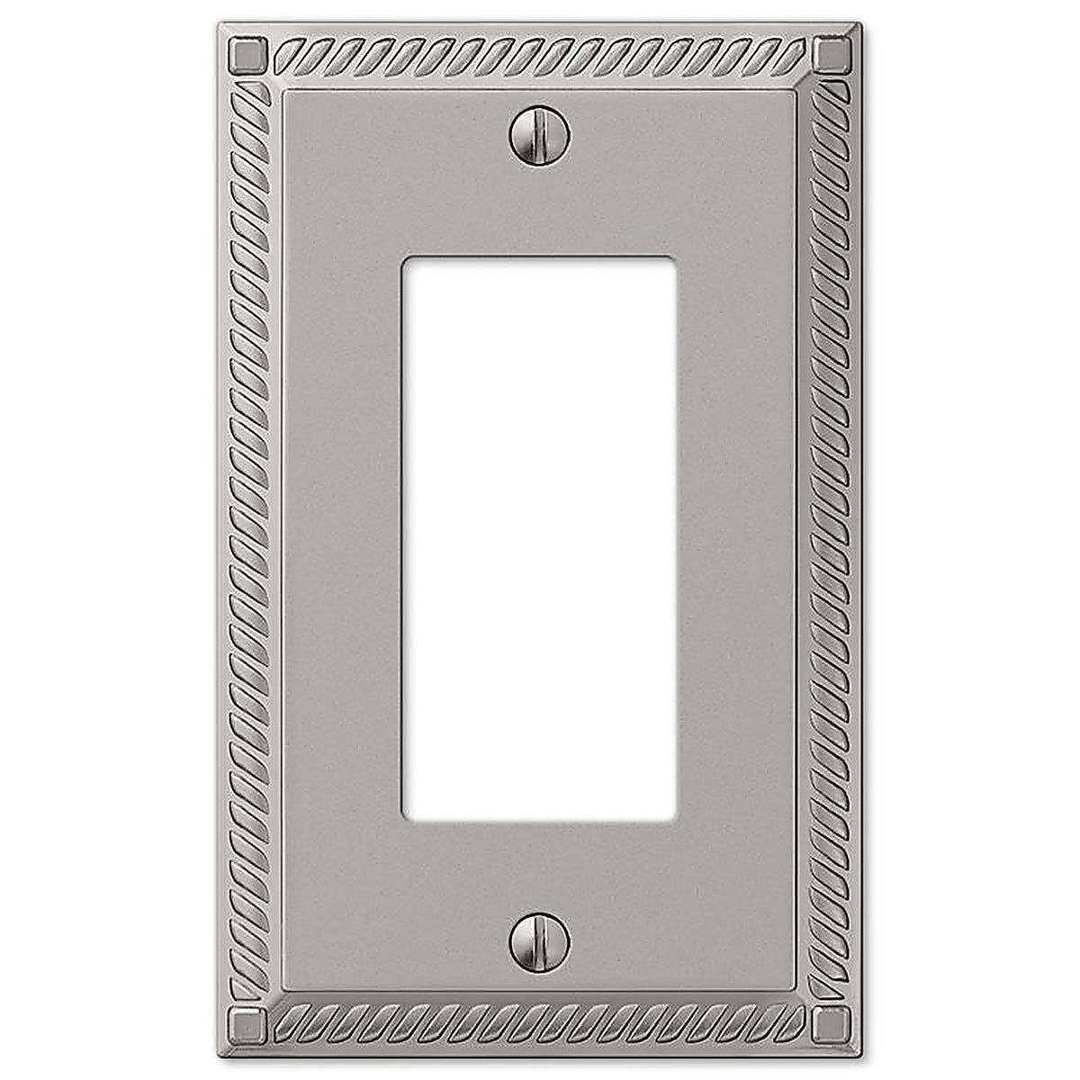 Amerelle - 54RN - Georgian Satin Nickel 1 gang Die-Cast Metal Decorator Wall Plate 1 pk