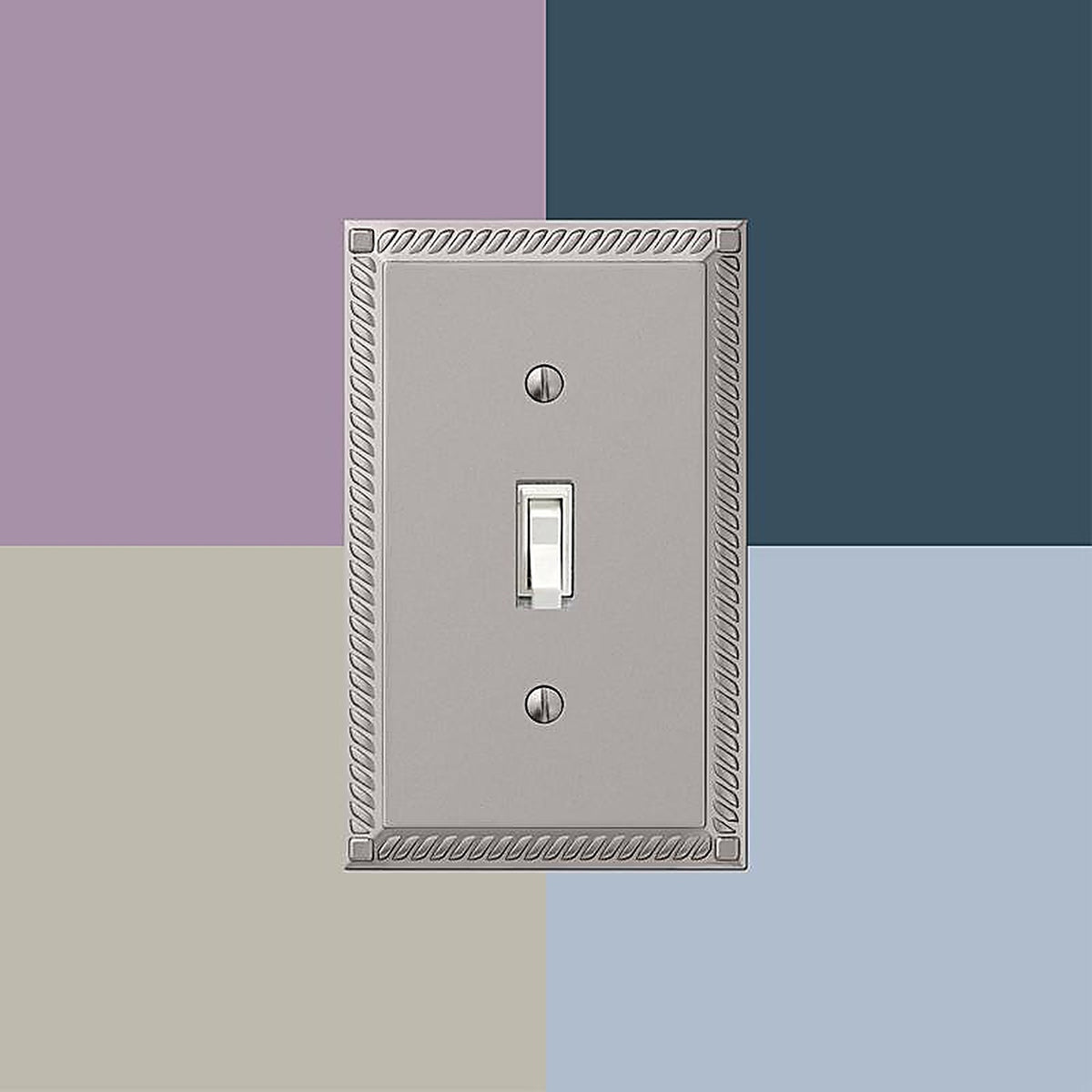 Amerelle - 54DN - Georgian Satin Nickel 1 gang Die-Cast Metal Duplex Wall Plate 1 pk