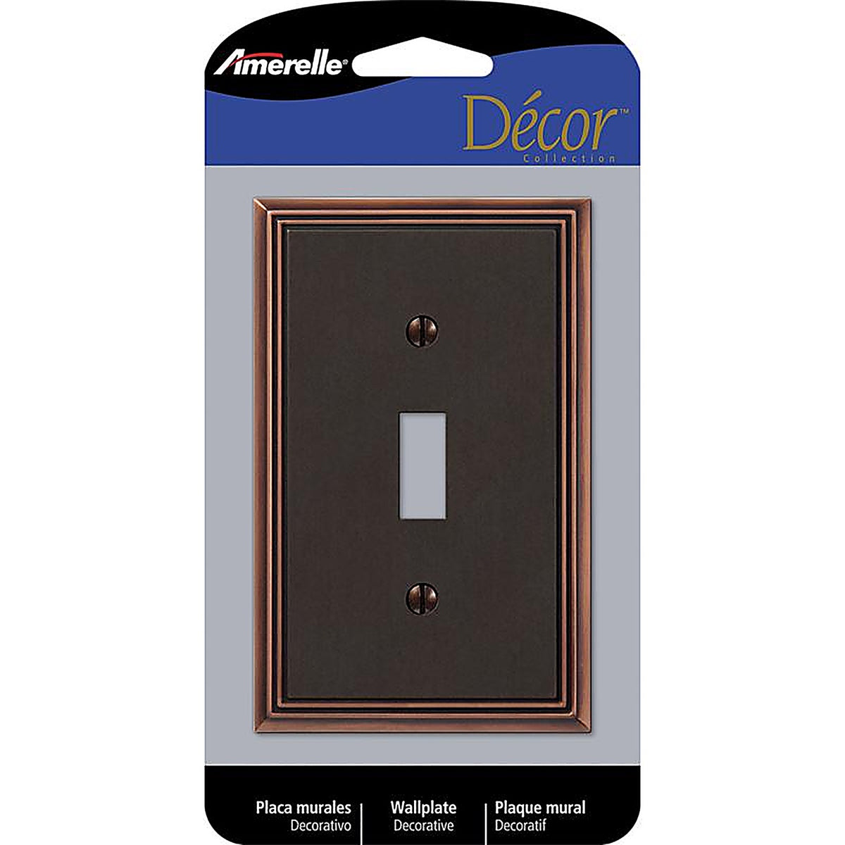 Amerelle - 77TDB - Metro Aged Bronze 1 gang Die-Cast Metal Toggle Wall Plate 1 pk