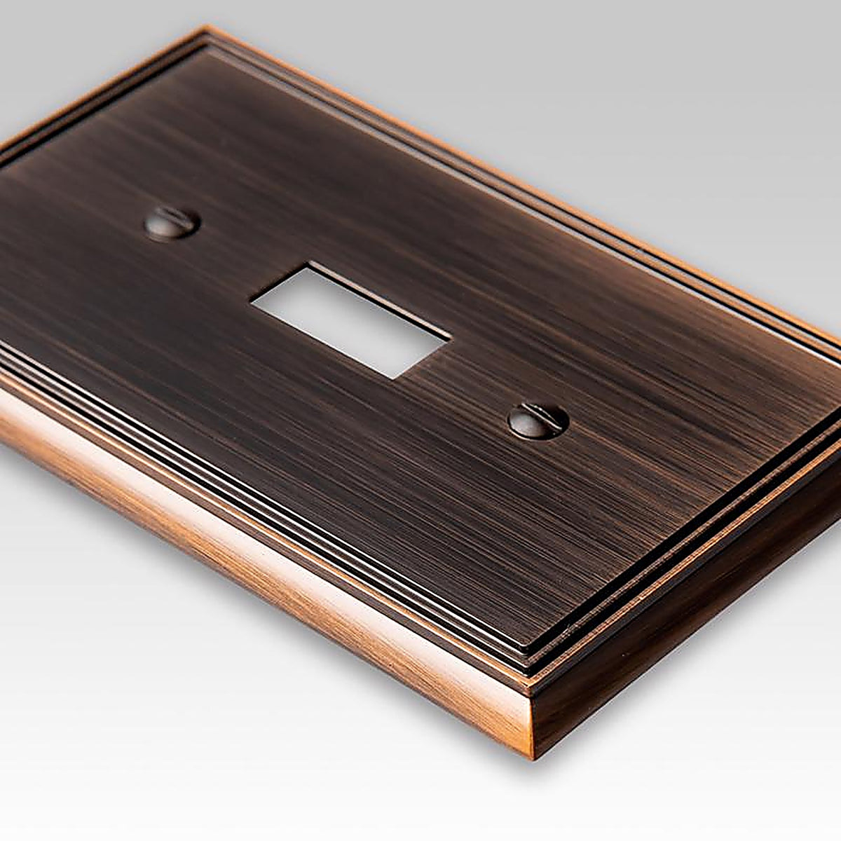Amerelle - 77TDB - Metro Aged Bronze 1 gang Die-Cast Metal Toggle Wall Plate 1 pk