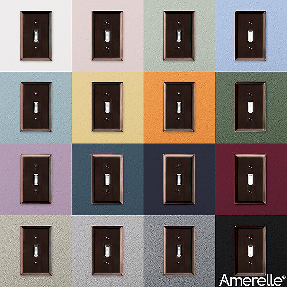 Amerelle - 77TDB - Metro Aged Bronze 1 gang Die-Cast Metal Toggle Wall Plate 1 pk