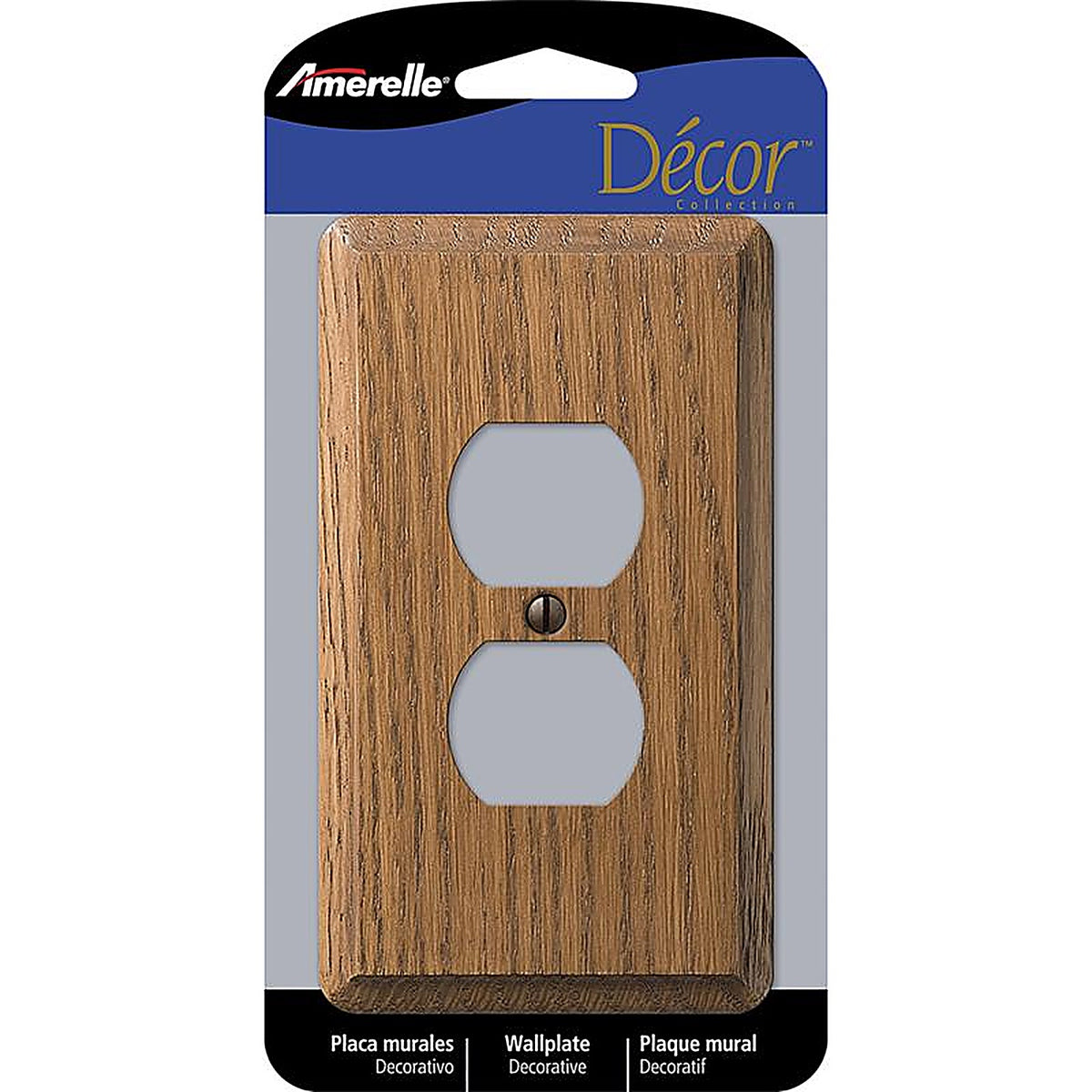 Amerelle - 901D - Contemporary Brown 1 gang Wood Duplex Outlet Wall Plate - 1/Pack
