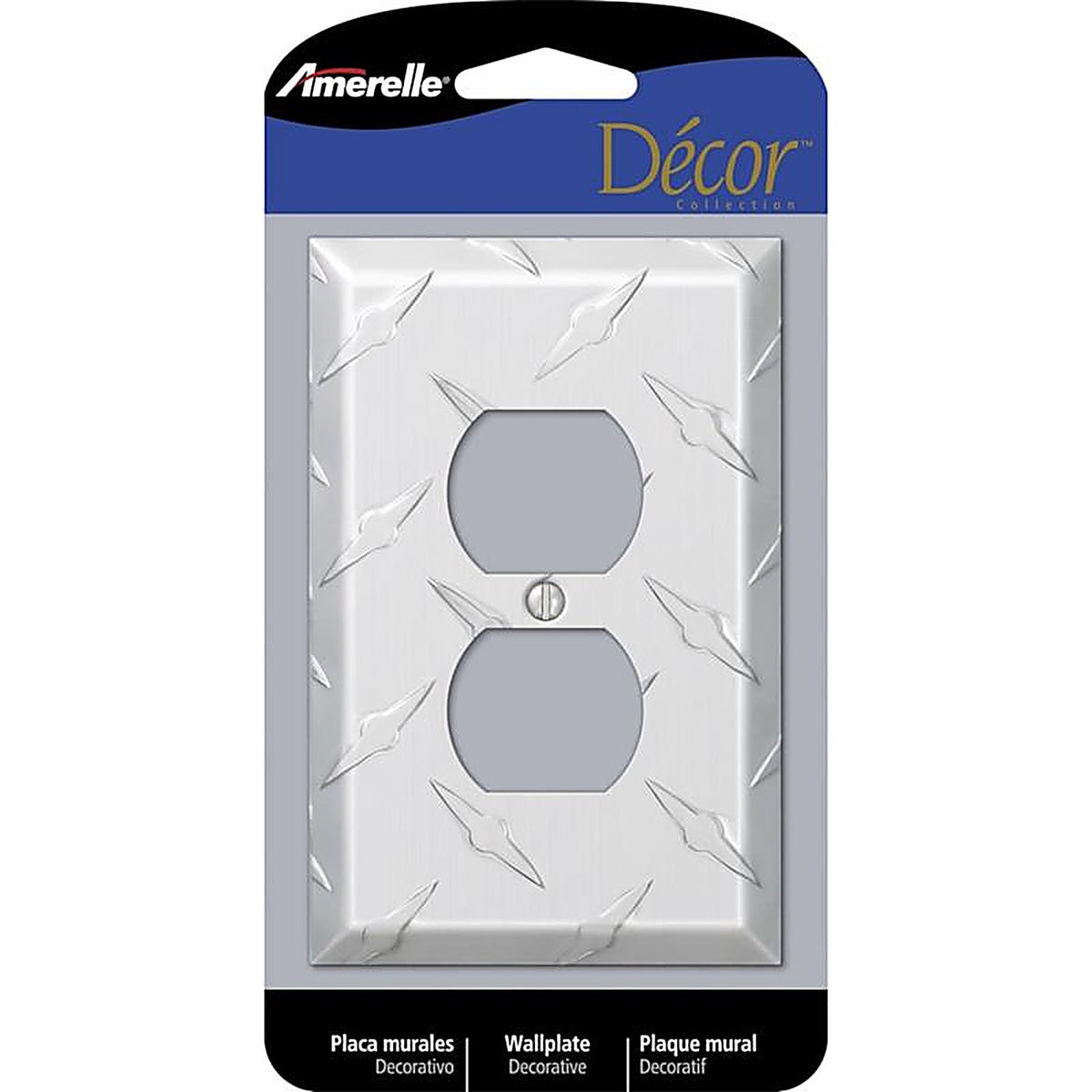 Amerelle - 955D - Diamond Magnesium 1 gang Stamped Aluminum Duplex Wall Plate 1 pk