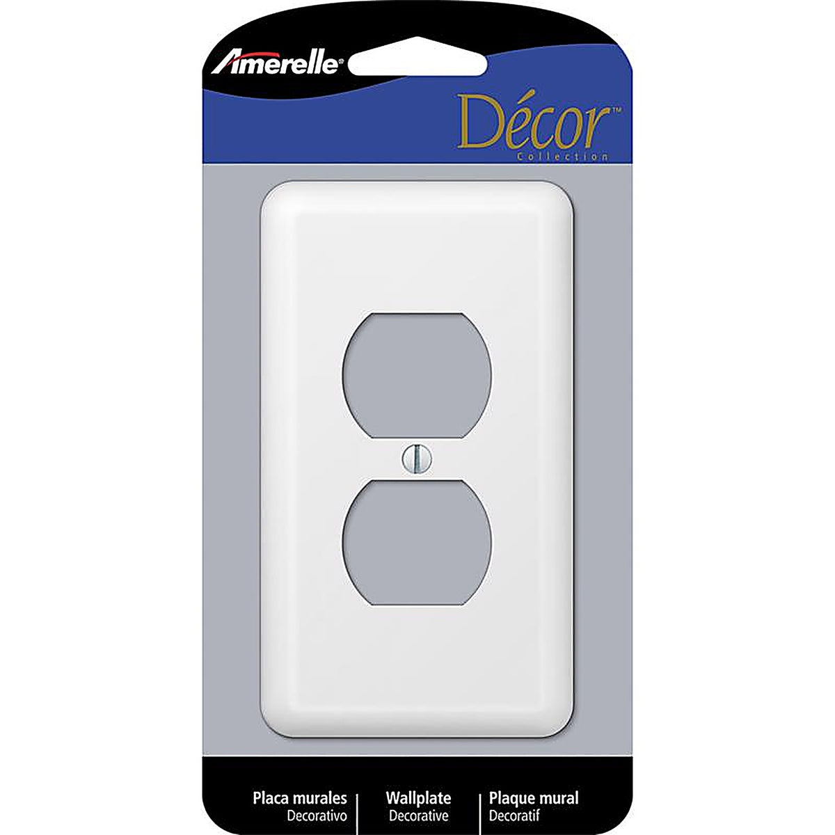 Amerelle - 935DW - Devon White 1 gang Stamped Steel Duplex Wall Plate 1 pk